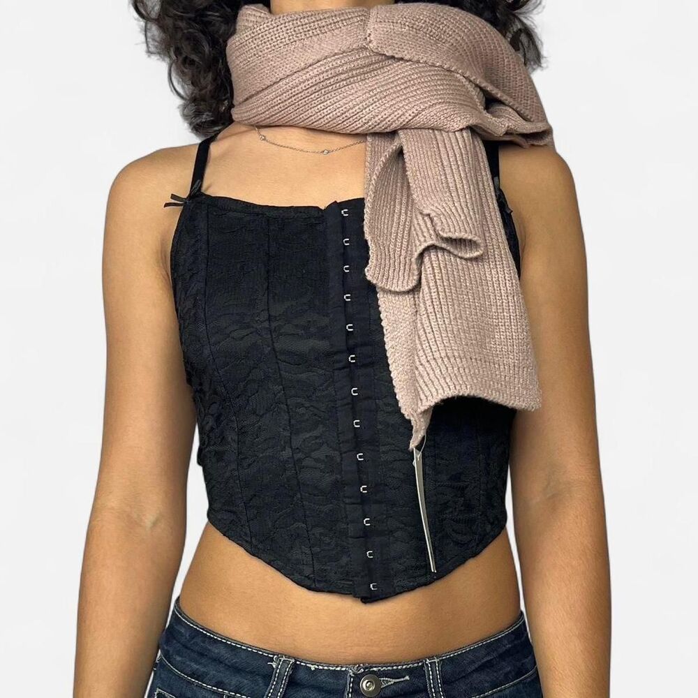 Lulus Women's Tan and Cream Scarf-wraps